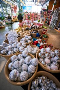 Ornaments fill bins