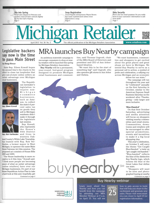 Buy Nearby in the April 2013 issue of the Michigan Retailer magazine